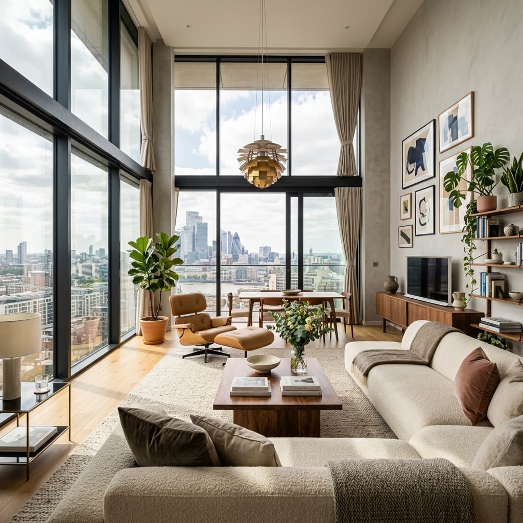 Warm, thoughtfully restored apartment interior