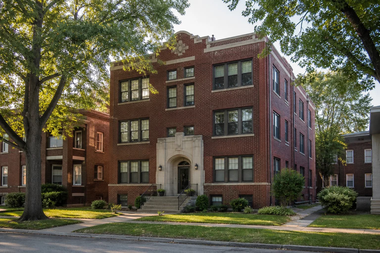 Well-maintained brick rental building in Missouri